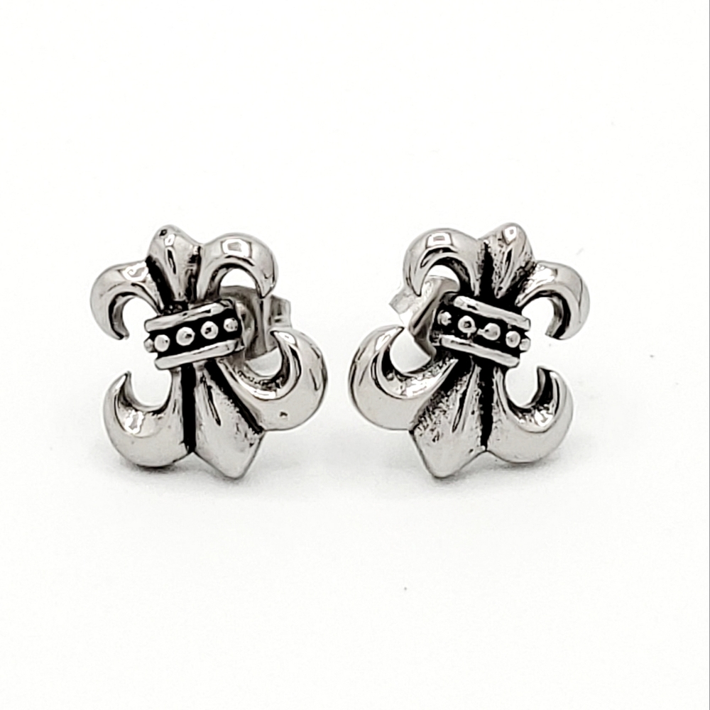 Stainless steel push back earrings